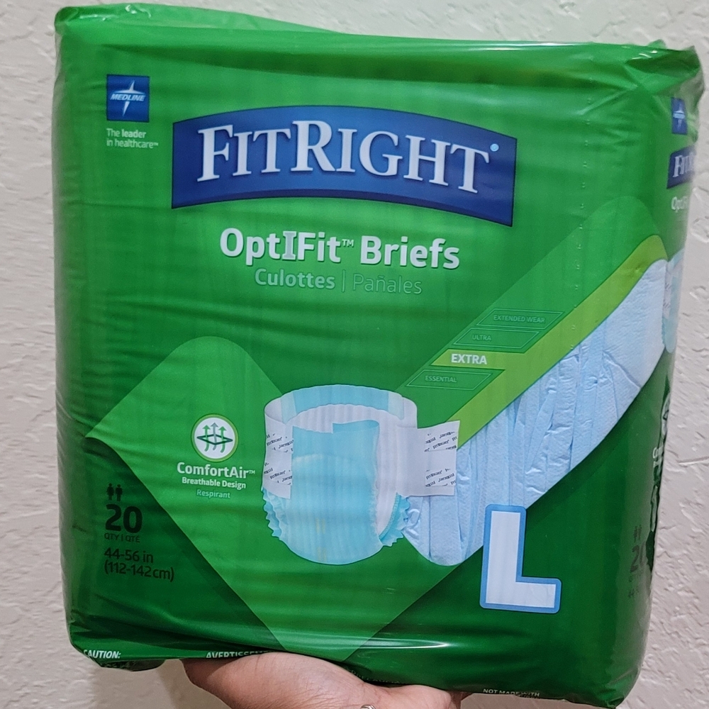 Fitright Optifit Briefs With Straps Size L 44-56 In 20 pk
